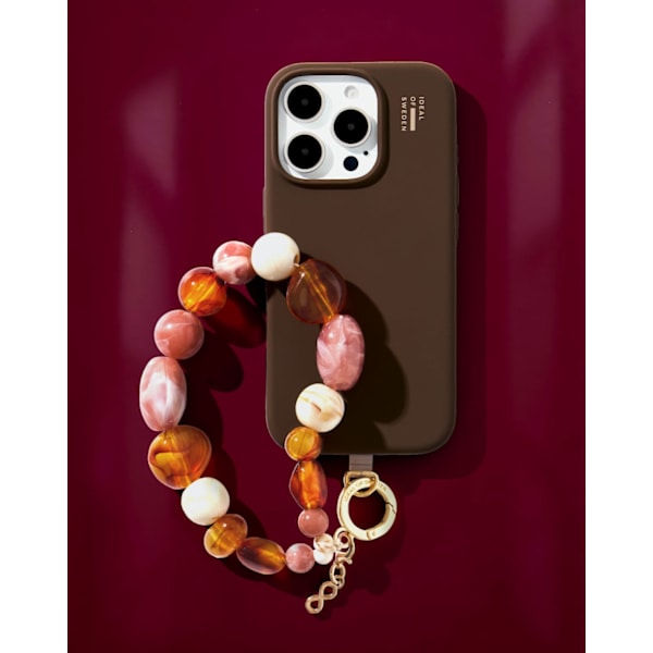 Phone Wristlet Strap Boho Beads Rosa