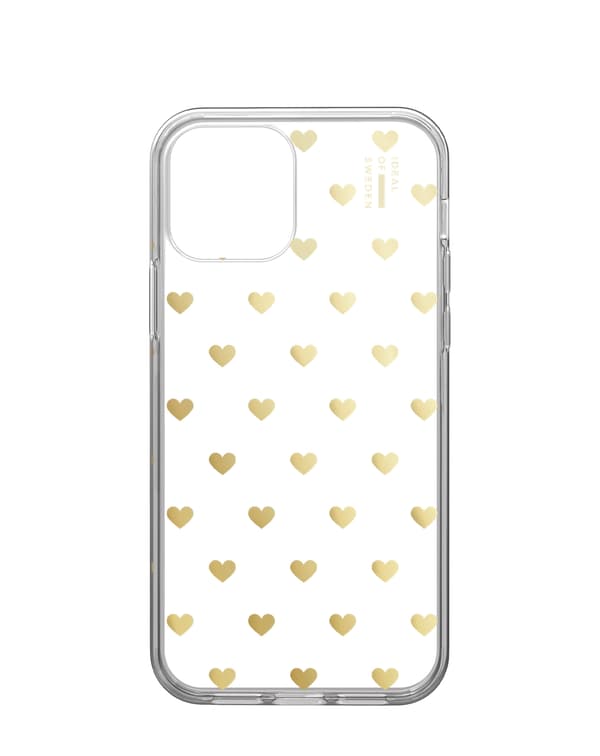 Clear Case MagSafe iPhone 12 / 12 Pro Golden Hearts Transparent