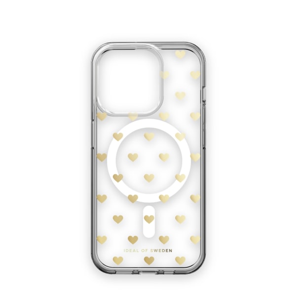 Clear Case MagSafe iPhone 15PR Golden Hearts