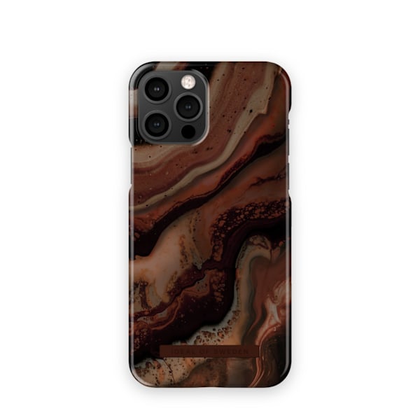 Printed Case MagSafe iPhone 12 / 12 Pro Dark Amber Marble Brown