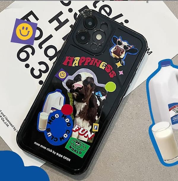 Pxcl kompatibel med iPhone 11 cover, sort retro ko-form til iPhone 11 cover Iphone 11pro max 6.5