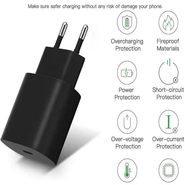 Samsung Hurtiglader - Adapter + Kabel 25W USB-C 2m Svart black