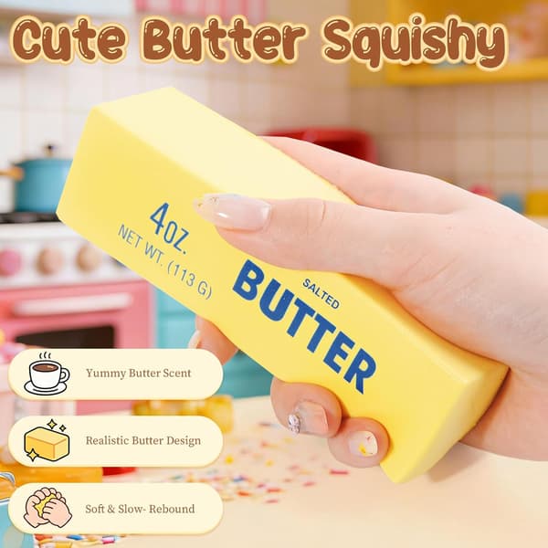 Smør Squishy Fidget Legetøj, Langsomt Stigende Squishy Smør Stresslindring | Angstlindring Fidget Replika Sensorisk til Voksne, Smør Stress Stick til Af