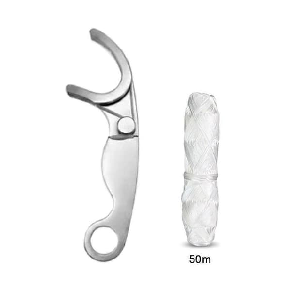 Gjenbrukbar tanntrådholder - rustfritt stål, bærbar, ergonomisk grep