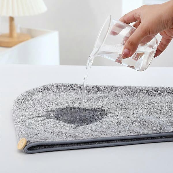 2-pack snabbtorkande mikrofiberhandduk för hår, hårtorkande handduk, grå/randig grå