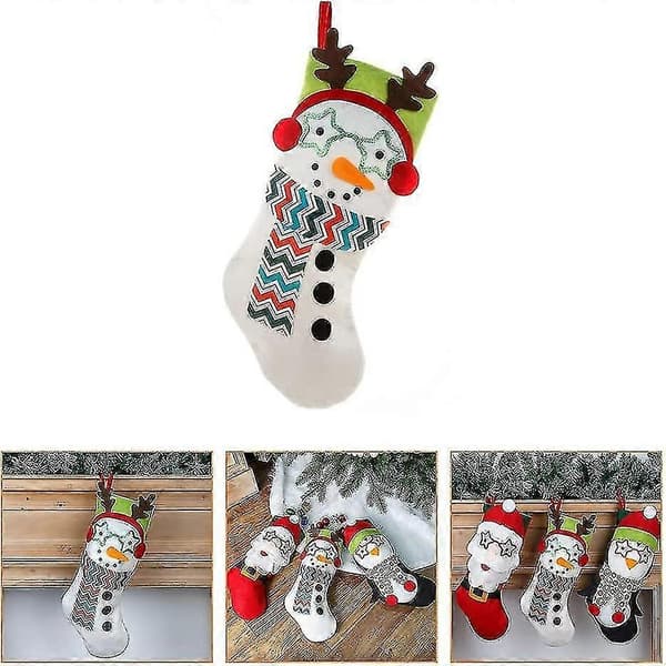 Juldekoration Tecknad Godis Presentpåse Jul 1 st vit