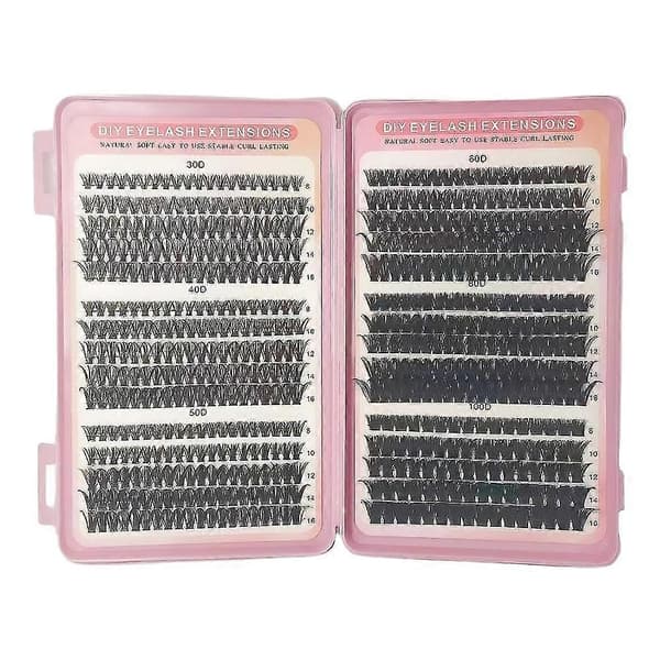 Tekoripsien pidennyspakkaus - 30D 50D 100D Mix Single Lash 20+30+40+50+60+80D 1pcs