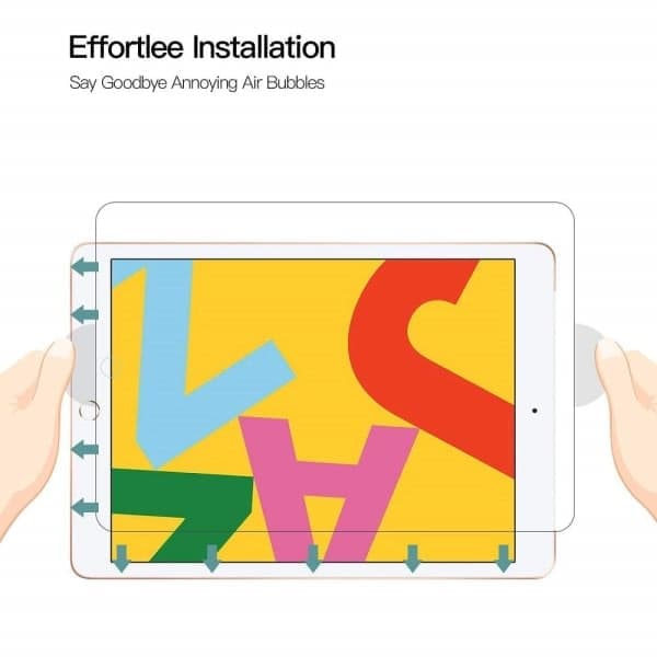 Compatible with iPad Air 10.2 inch - Tempered Screen Protector Rounded Edges