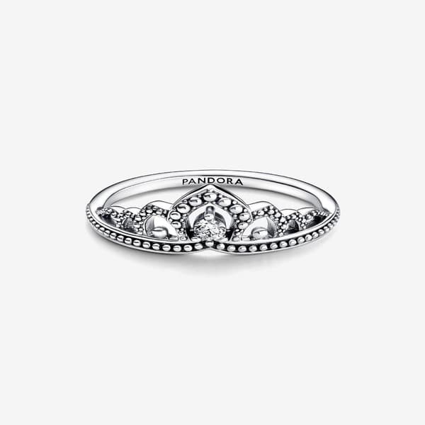 Pandora - Regal Beaded Tiara Ring - Sterling Silver Circumference: 56mm