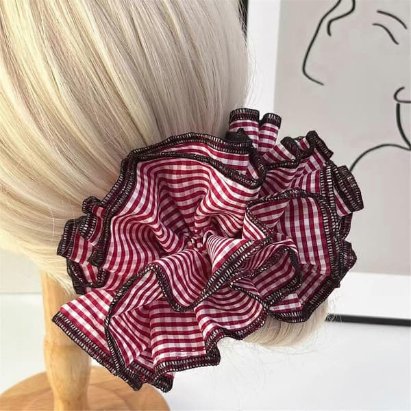 Trendy Dopamines Mønstret Hårelastik Afslappet Sammenkomst Hårpynt til Modebevidste Individer