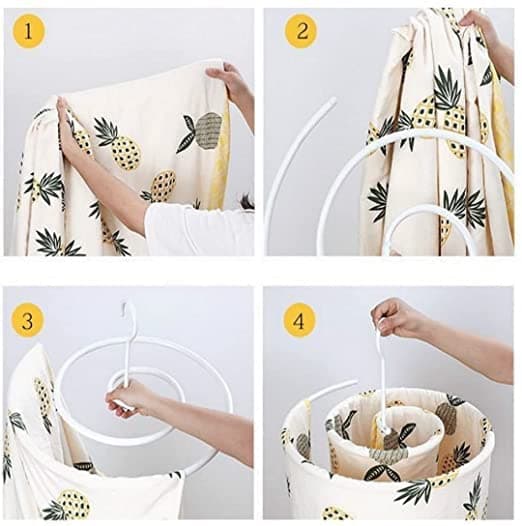 Round Drying Rack for Clothes | Spiral Laundry Hanger for Sheets, Blankets, Mattresses and Towels | Space-Saving Iron Drying Rack