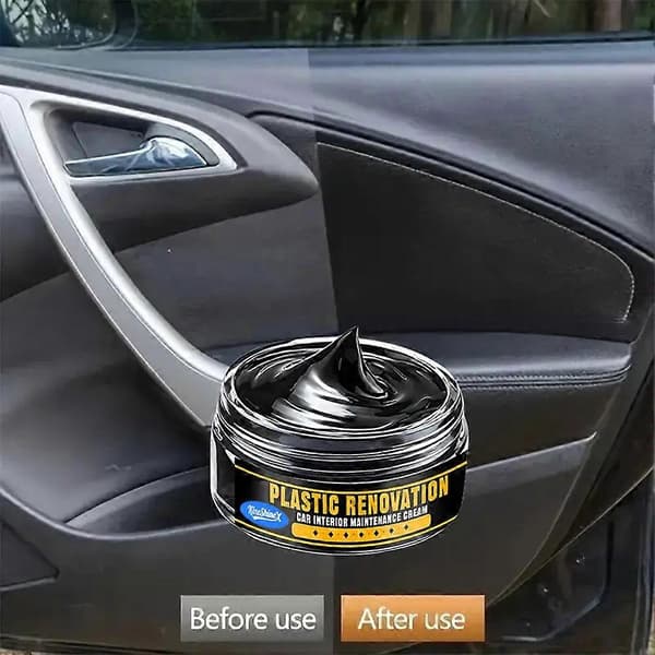 Bilplastfornyelseskrem - Svart Restaurering, Dashbord- og Listfornyer