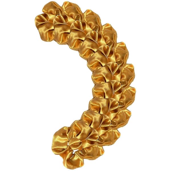 10 stk. guld silke scrunchies satin hårelastikker til kvinder holdbart elastisk hårbåndssæt