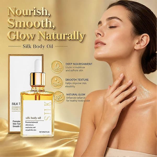 Silke Kroppsolje, Bade- og Dusjolje Glatt Hydrert Hud - 30ml / 1 fl.oz