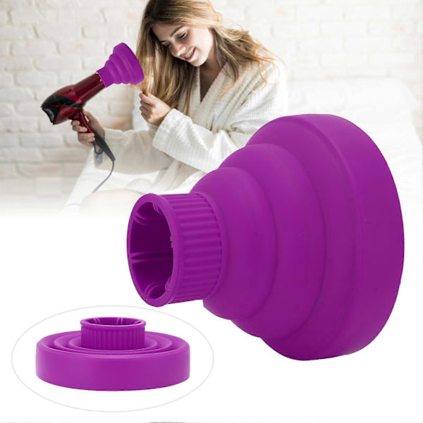 Universal sammenklappelig hårtørrer diffuser bærbar rejsefoldbar hårtørrer diffuser pink Purple
