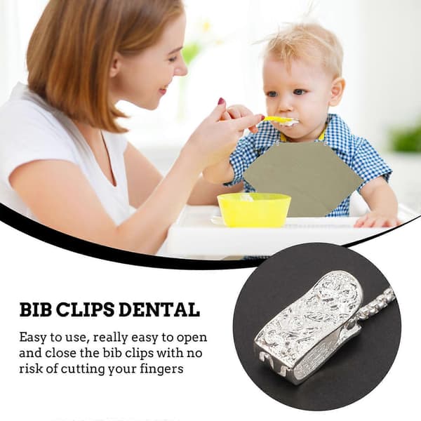 Haklappsclips kedja legeringsclips halsband för dekoration silver
