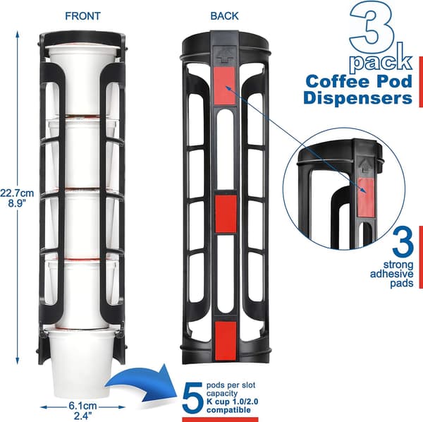 Kaffeposeholder til butikker 15 kapsler, sort