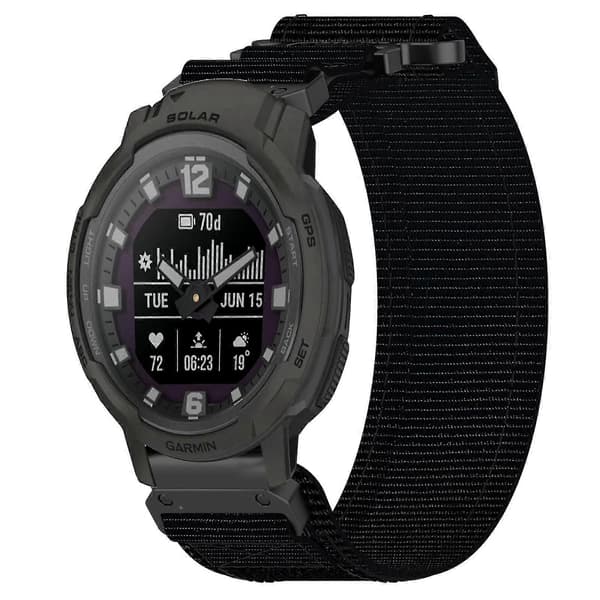 22mm nailonranneke Garmin Instinct Crossover Solar Black_tfrf -kelloon Black