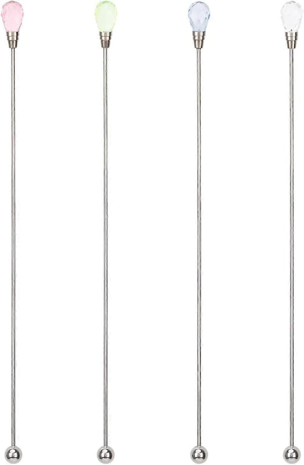 Rhinestone Party Stir Swizzle Stick Value Pack, Set om 4 Set4 a