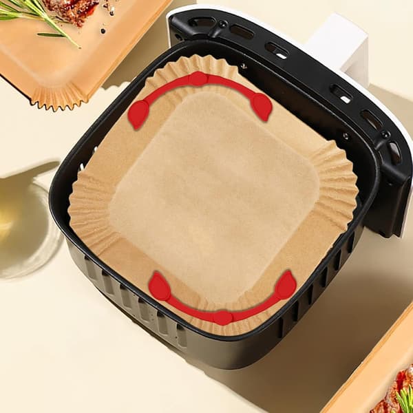Air Fryer Magneter silikonklämmor för bakplåtspappersfoder, låser papper säkert, värmeelement eller täcker mat för att förhindra bränning (röd).