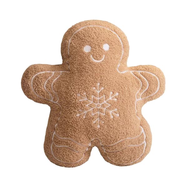 Pepparkaksgubbe prydnadskudde fylld pepparkaksformad docka för bil sovsal