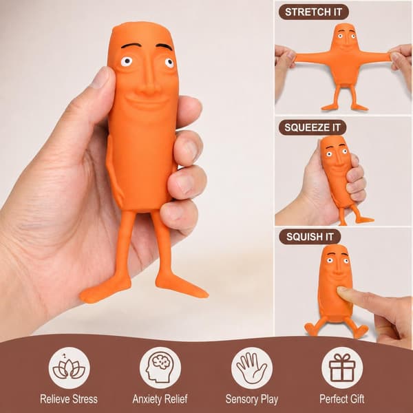 TPR Stretch Squishy Slank Pindefigur Stressaflastningslegetøj 3 stk.