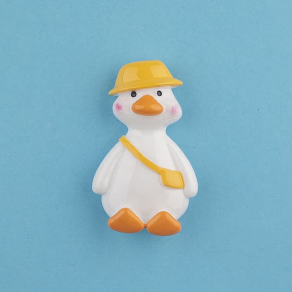 6 Rubber Refrigerator Magnets, The Crooked Duck, Cute 3D Fridge Magnets E