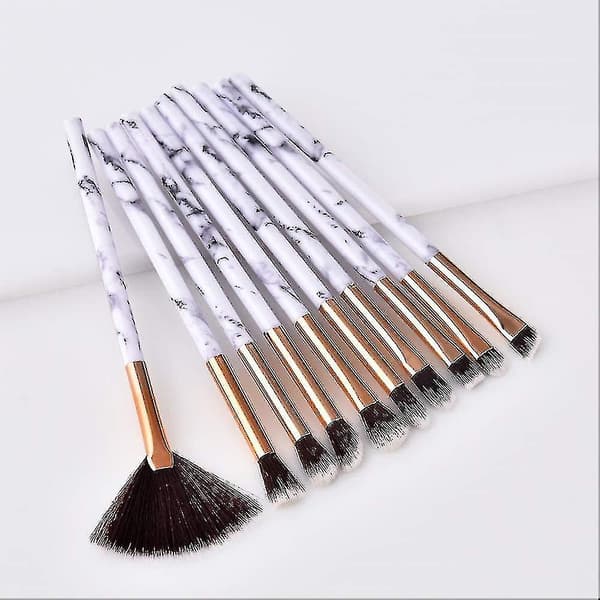 Makeupbørste 10 marmorstruktur makeupbørster, foundation øjenskygge øjenmakeup makeupbørsteværktøj