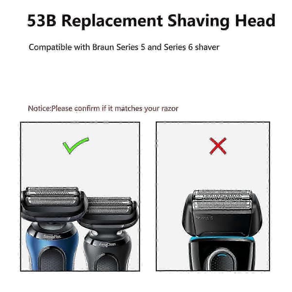 53B Series 5 Erstatningsbarberhode Kompatibelt med Braun S5 Erstatning