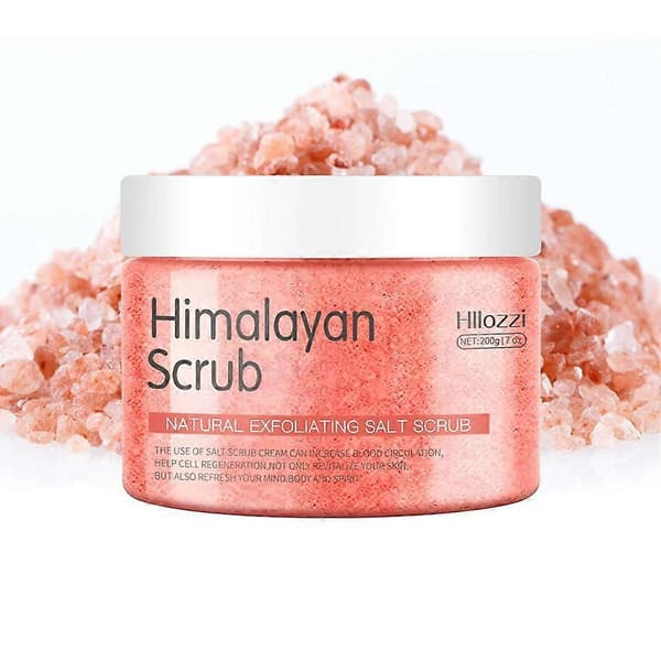 Kroppsskrubb 200g - Exfolierande saltskrubb för slät hud, kokos kaffe gurkmeja Himalayan Salt 1pcs