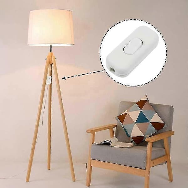 2 stk. Bi-Pole vippebryter 6A 250V vippebryter Dimmer/bryter for lampe, hvit