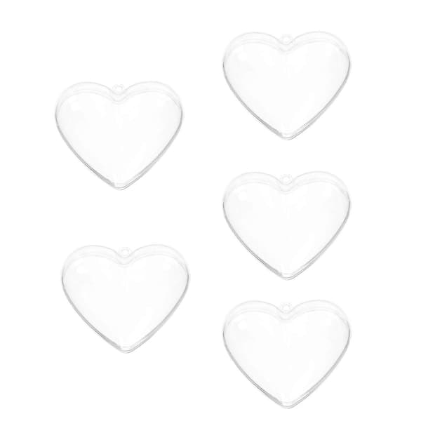 Transparent hjärtformad förvaringslåda 5 st