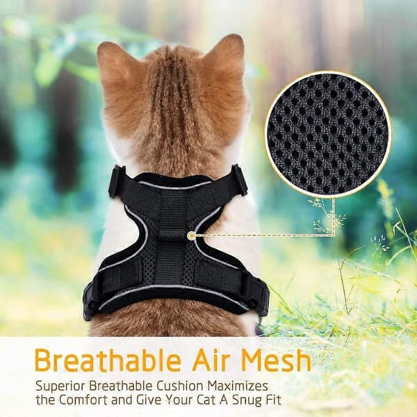 Cat Harness for Walking, Soft and Comfortable Design, Reflective Details for Increased Visibility, Adjustable Straps for Perfect Fit, Easy Co (LGL)
