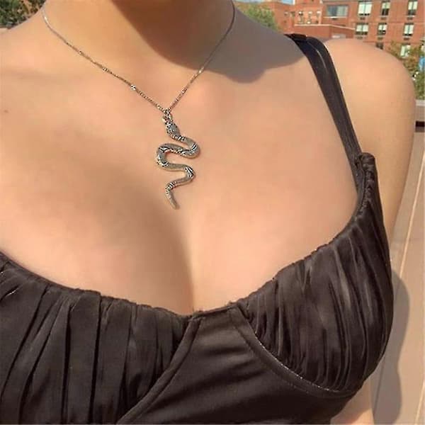 Halsband med silverormshänge för kvinnor, smyckespresenter