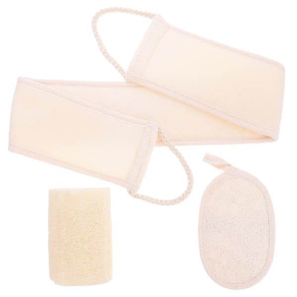 Beige Loofah Badskrubbset för skonsam exfoliering 1 set