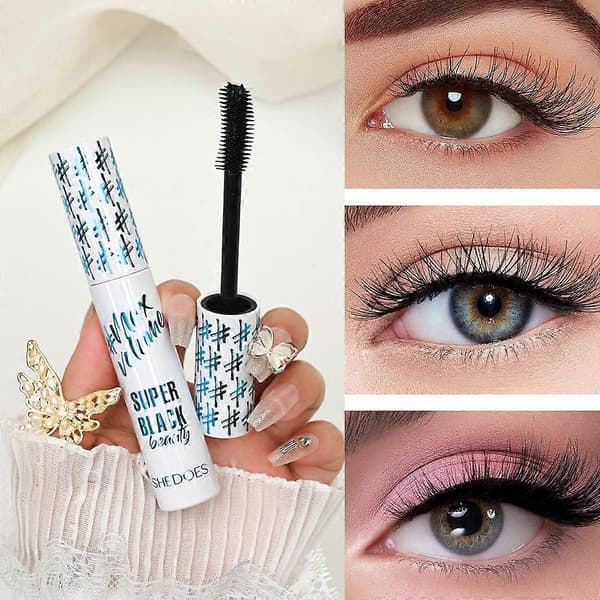 Super Sort Mascara, Vandfast & Langtidsholdbar (10ml) blue 1PCS