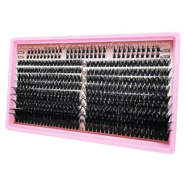 DIY Eyelash Cluster Extension Kit Multi-Længde Tæthed Wispy Vipper til Katteøje-look Row 20 1set