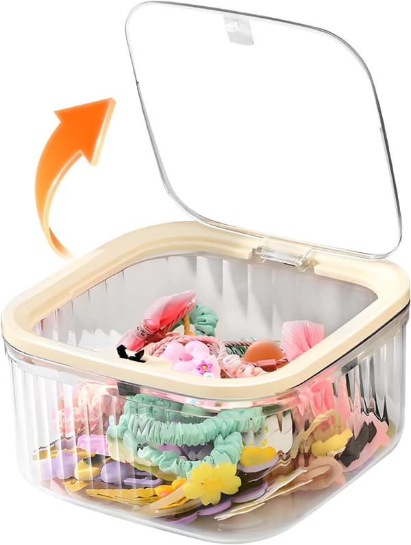 Håraccessoarförvaringslåda för flickor, liten förvaringslåda i plast