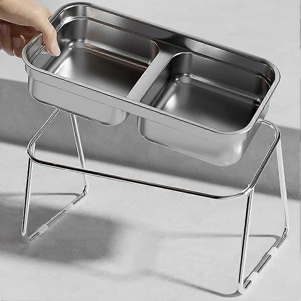 Forhøjet kæledyrsskål - Rustfrit stålSkridsikker baseErgonomisk design