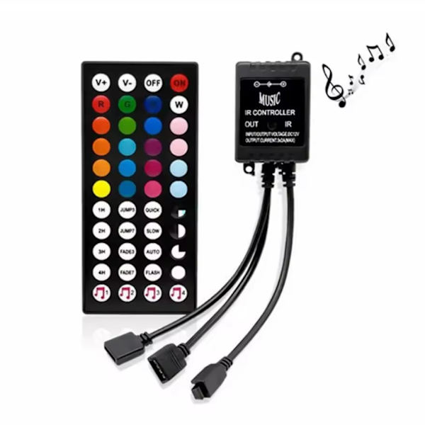 44-tasters musikcontroller, LED strip controller, rgb controller, uendelig tone