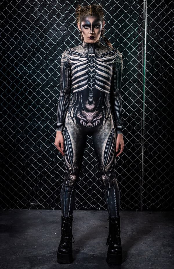 (XS) Skelet Halloweenkostumer til kvinder
