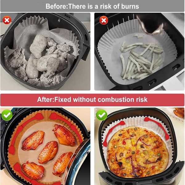 Air Fryer Magneter silikonklämmor för bakplåtspappersfoder, låser papper säkert, värmeelement eller täcker mat för att förhindra bränning (röd).
