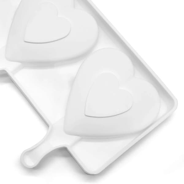 2 stk. silikone isforme til ispinde, gør-det-selv ismaskine non-stick (hjerteformet)