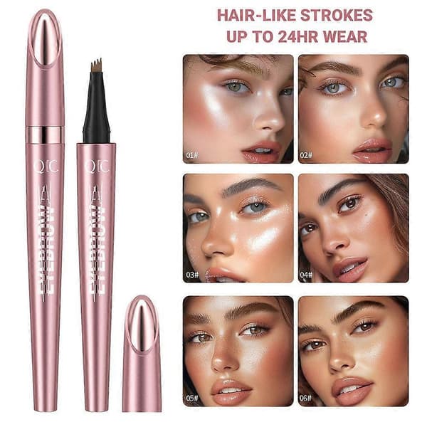 QIC 4-spids Microblading Øjenbryn Tattoo Pen 04#