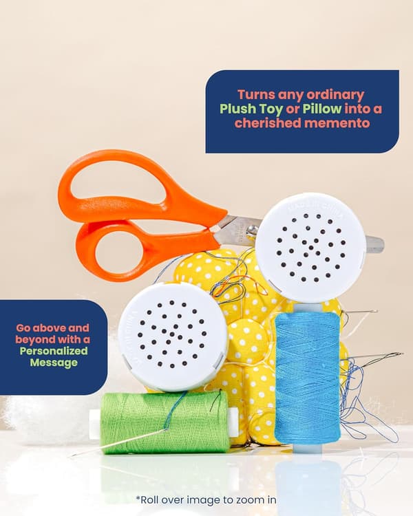 30 Second Voice Recorder (2-Pack) - Record a Personal Message for a Stuffed Animal, Teddy Bear, Doll