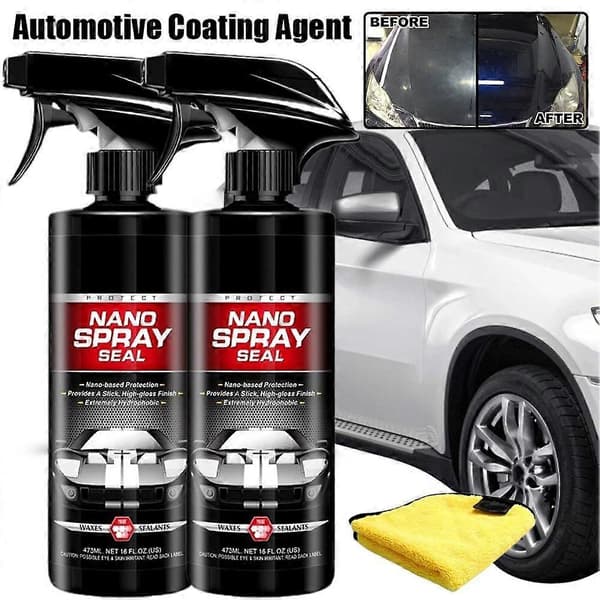 Auto Nano Coating Spray - Bilpoleringspleje Forseglingsmiddel D 2PCS + Towel