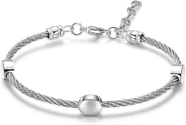 Adjustable Stainless Steel Round Bead Bracelet