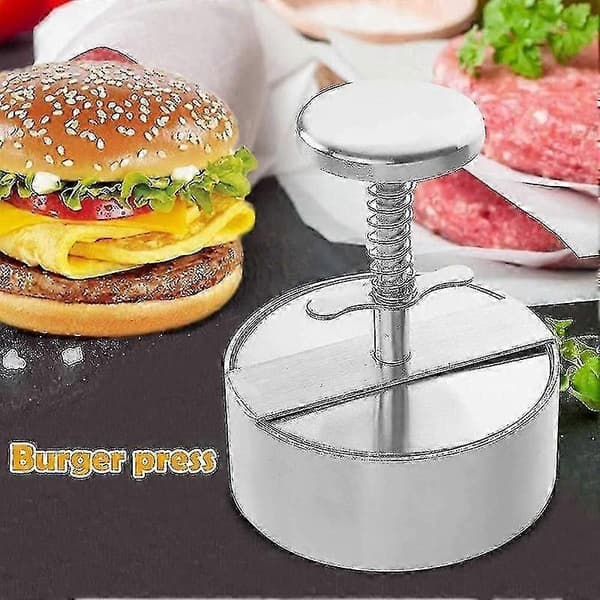 Hjemmelaget burgerform med press i rustfritt stål