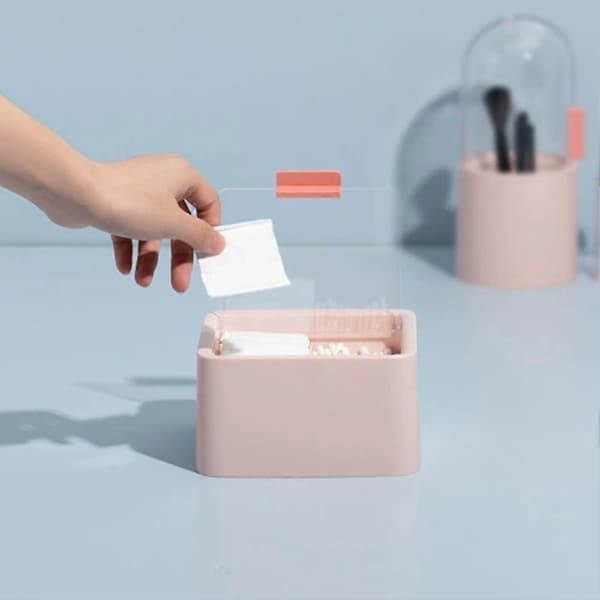 Skrivbordsförvaringslåda - Stapelbar Organizer med lock för hemmet white 1pcs