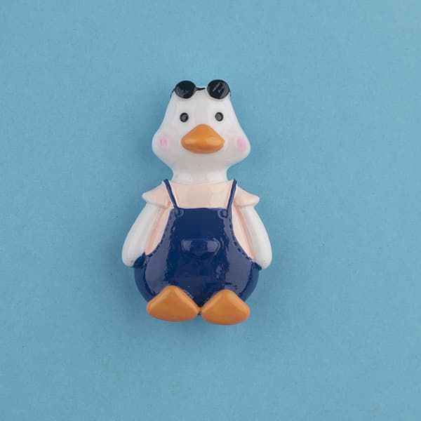 6 køleskabsmagneter i gummi, The Crooked Duck, søde 3D-køleskabsmagneter E